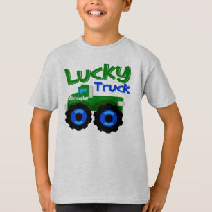 Personalized Kid's Name St. Patrick's Day Truck T-Shirt