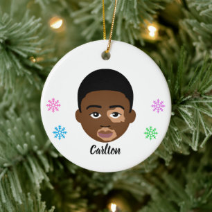 Personalized Kids Natural Hair Ceramic Ornament