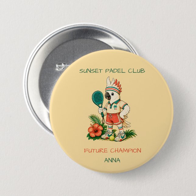 Personalized Kids Padel Backpack Pin Custom Name  (Front & Back)