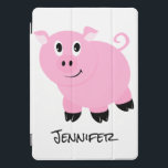 Personalized Kids Pink Pig Cute Little Pigs Animal iPad Pro Cover<br><div class="desc">Personalized Kids Pink Pig Cute Little Pigs Animal iPad Smart Cover. A sweet little cartoon pig pattern in pink white and black. Fun barnyard animal theme for a little girls electronic accessories.</div>