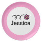 Personalized kids plate | Daisy flower for girl