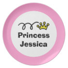 Personalized kids plate | Girl princess crown