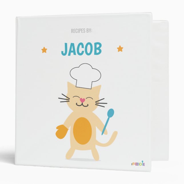 Personalized kids recipe book binder (Front/Inside)