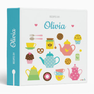Personalized kids recipe book binder