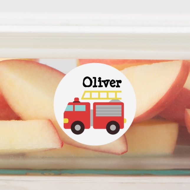 Personalized Kids Red Fire Truck (Affixed)