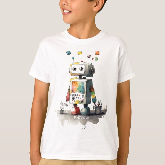 Personalized Kids robot tee (Front)