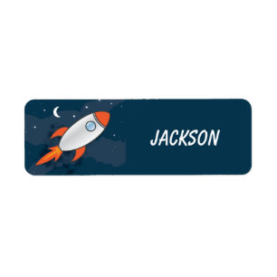 Personalized Kids Rocket Return Address Labels