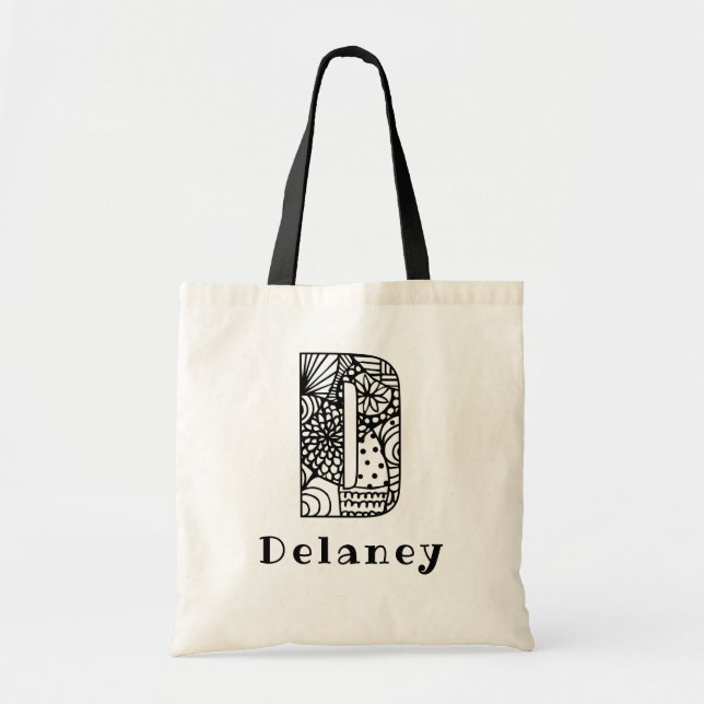 Personalized Kids School Tote Bag They Colour In  (Front)