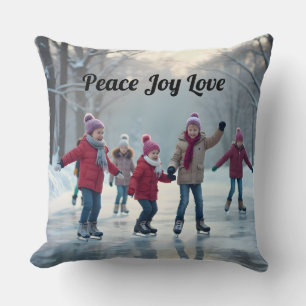 Personalized Kids Skating 2 Throw Pillow
