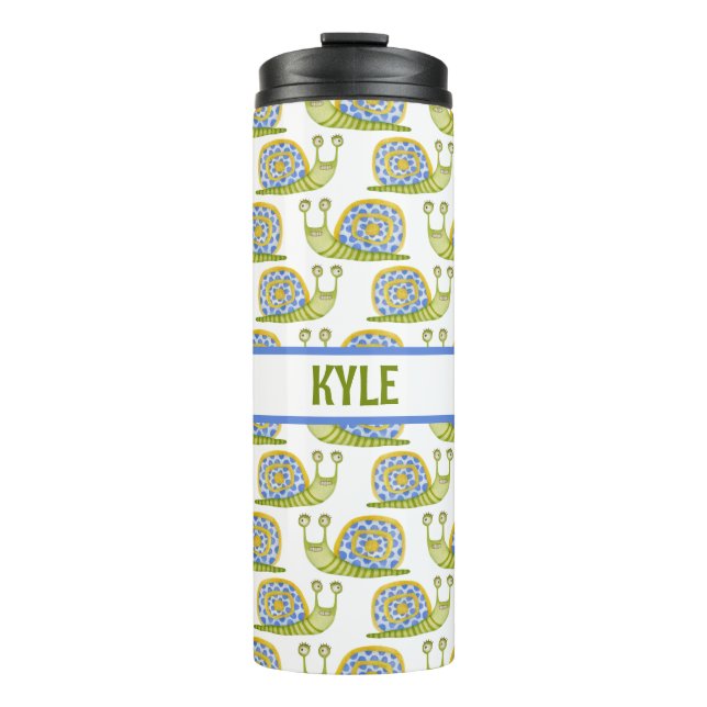 Personalized Kid's Snail Patterned Thermal Tumbler (Front)