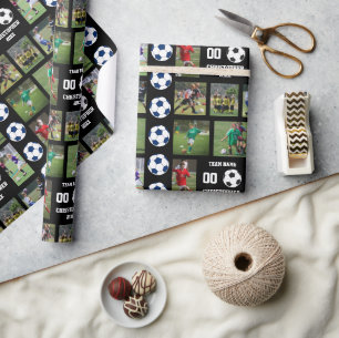 Personalized Kids Soccer Photo Album Wrapping Paper