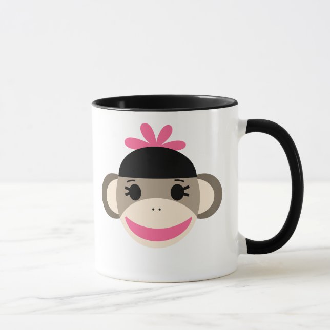 Personalized Kids Sock Monkey Mug (Right)