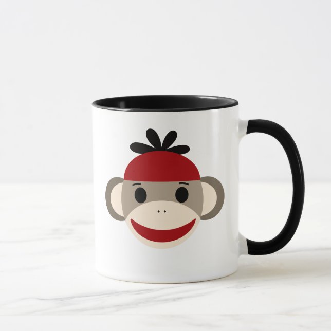 Personalized Kids Sock Monkey Mug (Right)