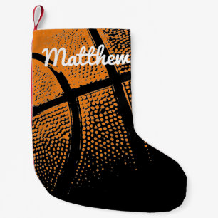 Personalized kids sports basketball Holiday design Small Christmas Stocking