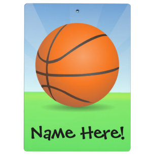 Personalized Kid's Sports Basketball Sunny Day Clipboard