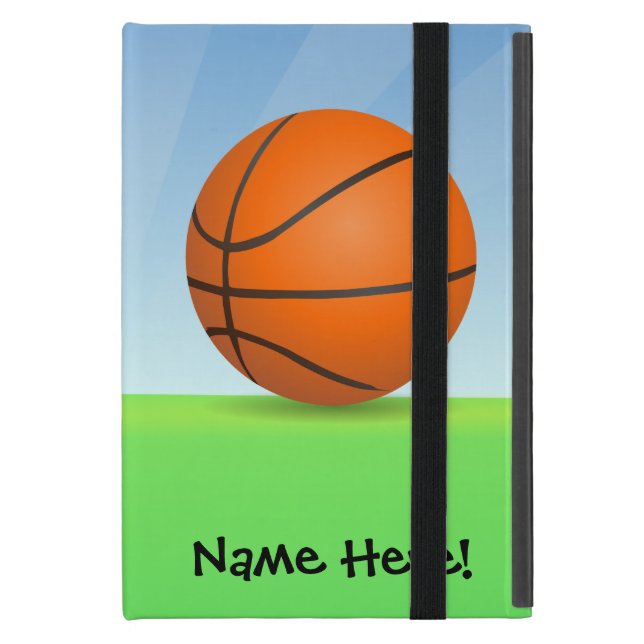 Personalized Kid's Sports Basketball Sunny Day iPad Mini Case (Front Closed)