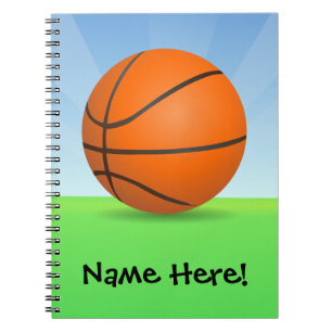 Personalized Kid's Sports Basketball Sunny Day Notebook
