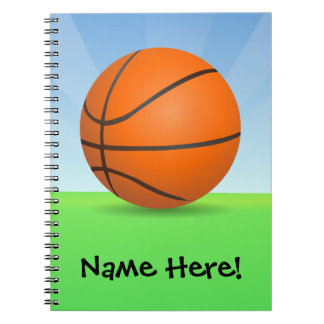 Personalized Kid's Sports Basketball Sunny Day Notebook