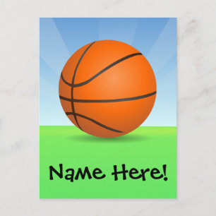Personalized Kid's Sports Basketball Sunny Day Postcard