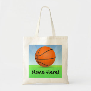 Personalized Kid's Sports Basketball Sunny Day Tote Bag