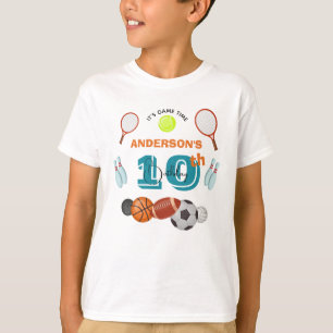 Personalized Kids Sports Birthday Custom Name T-Shirt