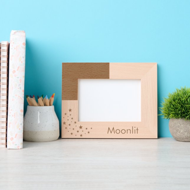 Personalized Kids Stars and Moon Etched Frames (Front)