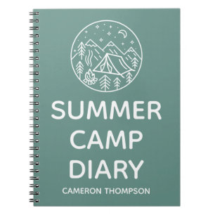 Personalized Kids Summer Camp Diary 80 Pages Lined Notebook