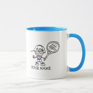 Personalized kids tennis player mug for children