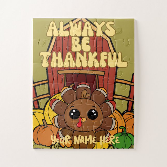 Personalized Kids Thanksgiving Puzzle (Vertical)