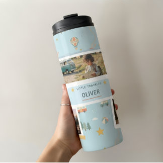 Personalized Kids Travel Photo Collage Thermal Tumbler