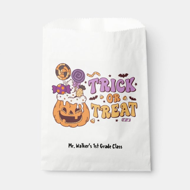 Personalized Kids Trick or Treat Party Bags (Front)