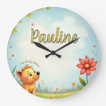 personalized kids wall clock - customized name