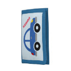Personalized kid's wallet with toy car