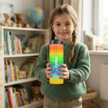 Personalized Kids Water Bottle, Colourful Custom