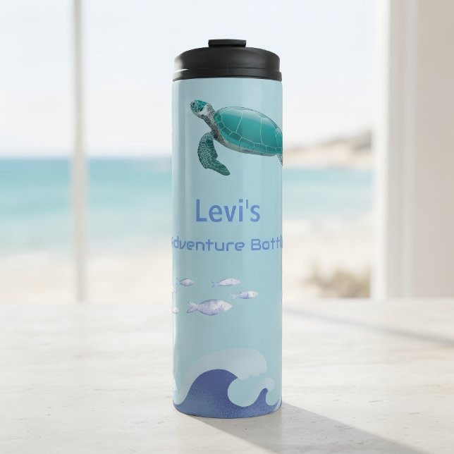 Personalized Kids Water Bottle – Ocean Theme (Creator Uploaded)