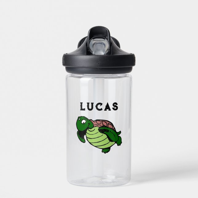 Personalized Kids Water Bottle W/Name - Sea Turtle (Front)