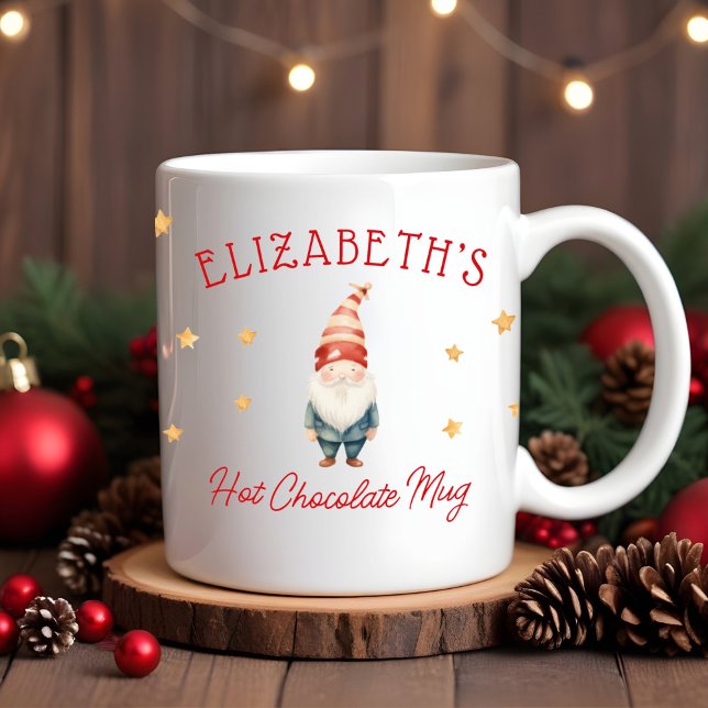 Personalized Kids Watercolor Elf Hot Chocolate Mug (Creator Uploaded)