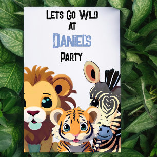 Personalized Kids Wild Animal Party Invitation