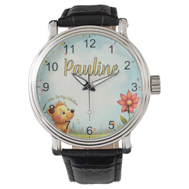 personalized kids wrist watch - customized name (Front)