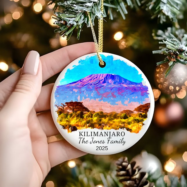Personalized Kilimanjaro Ornament, Tanzania Gift Ceramic Ornament (Creator Uploaded)