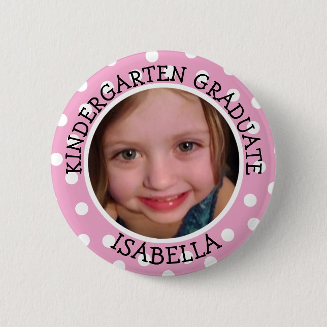 Personalized Kindergarten Graduate Photo Button (Front)