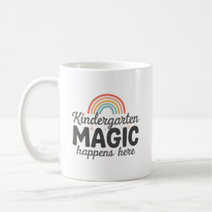 Personalized Kindergarten Magic Happens Here Coffee Mug