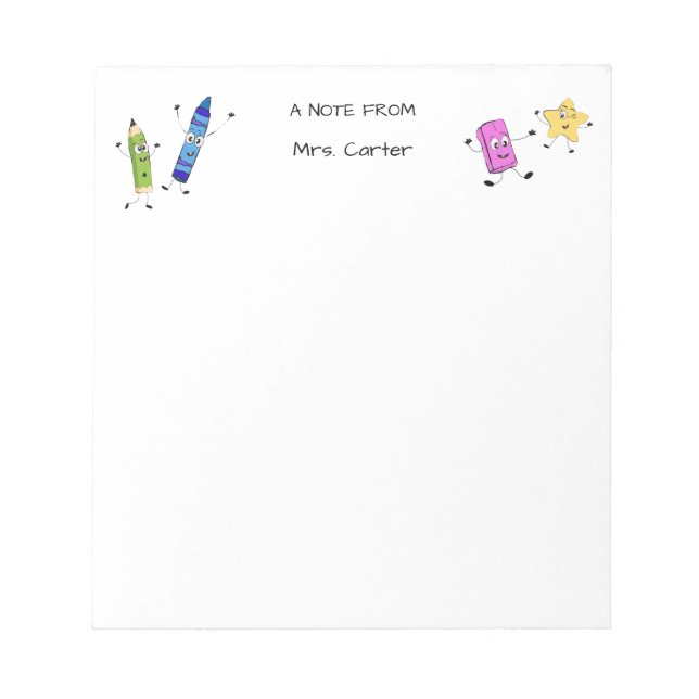 Personalized Kindergarten Notes Pad (Front)