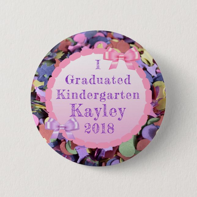 Personalized Kindergartner Graduate Proud Button (Front)