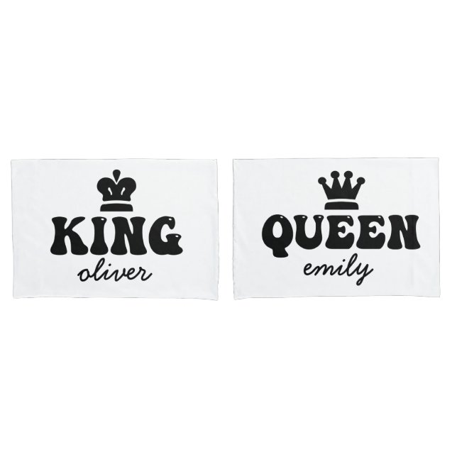 Personalized King and Queen Couple Pillowcase (Front-Set)