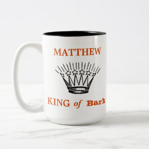 Personalized King of Bark Funny Two-Tone Coffee Mug
