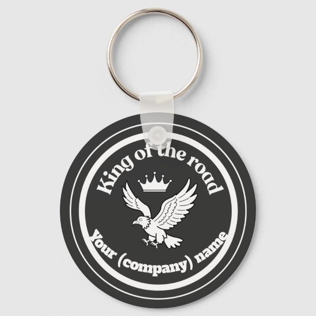 Personalized King of the Road Driver Badge Keychain (Front)