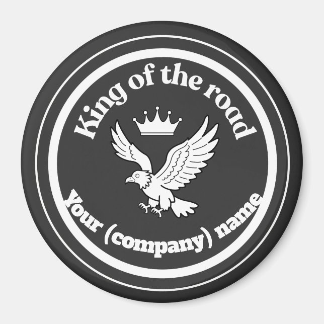 Personalized King of the Road Driver Badge Magnet (Front)