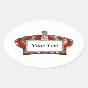 Personalized “King's Crown” Oval Sticker