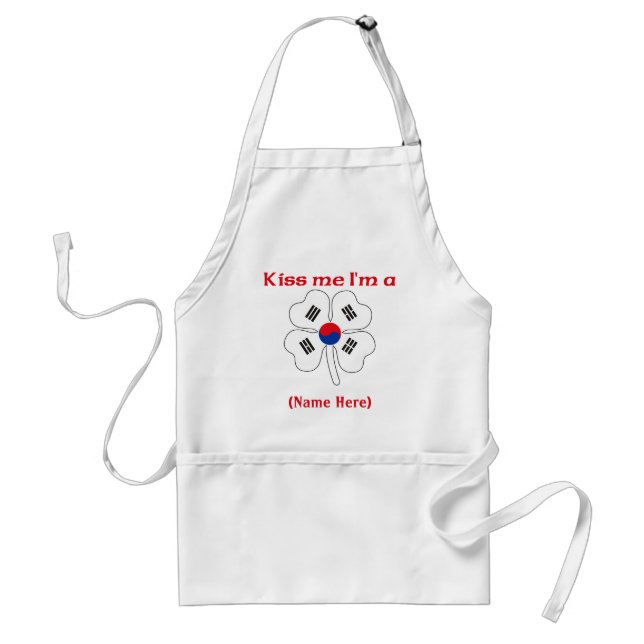 Personalized Kiss Me I'm Korean Apron (Front)